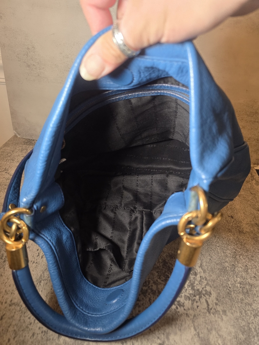 Marc by Marc Jacobs Hobo Leather Bag Crossbody Shoulder Teal Blue - Picture 9 of 11